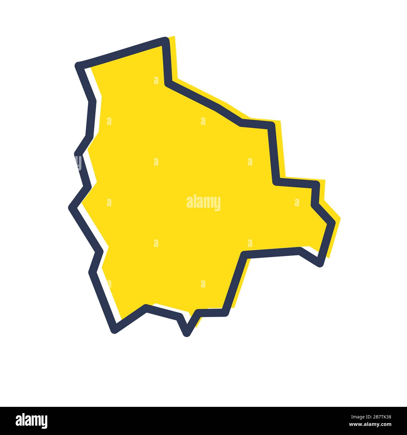 Schéma simple stylisé jaune de la Bolivie Illustration de Vecteur