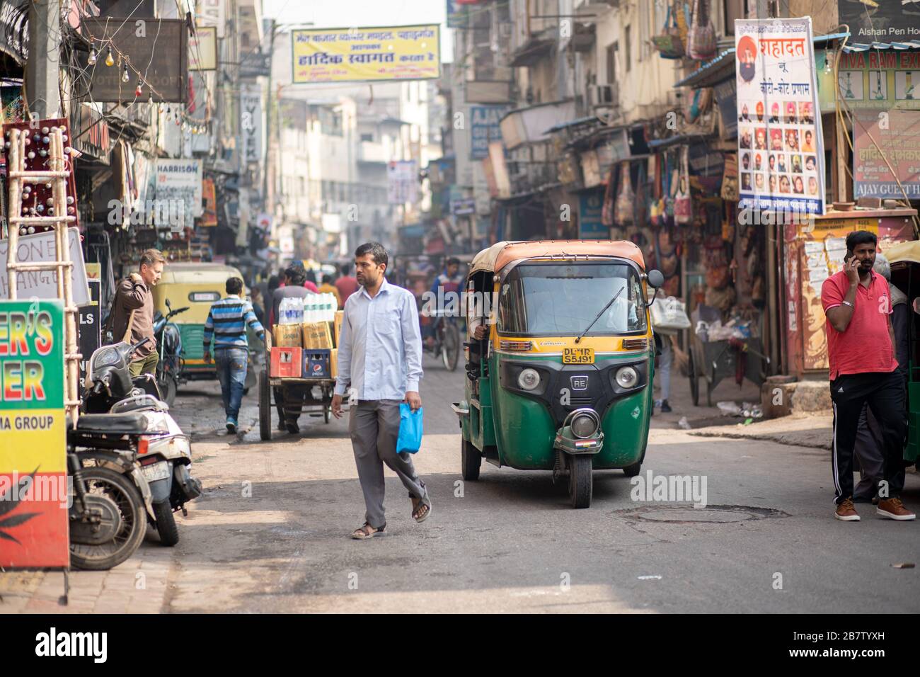 Paharganj de Delhi, Inde Banque D'Images
