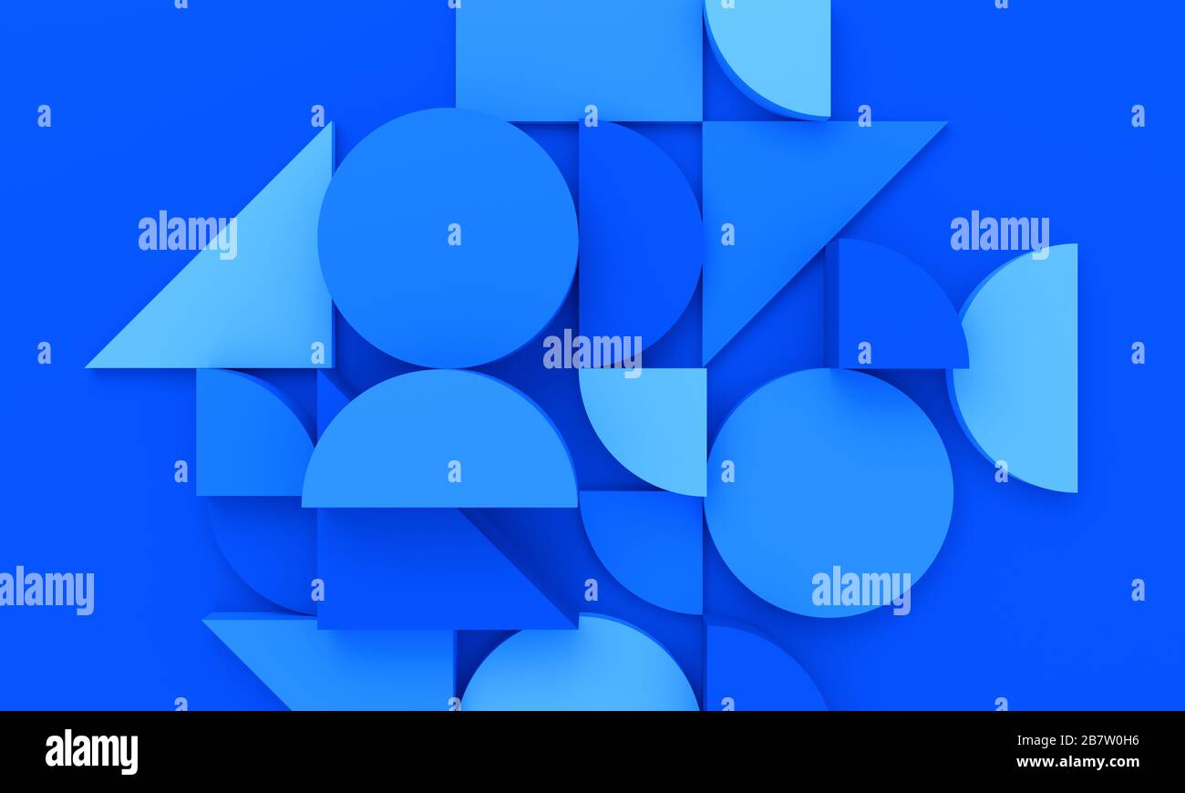 Rendu 3D abstrait, arrière-plan moderne avec formes géométriques Banque D'Images