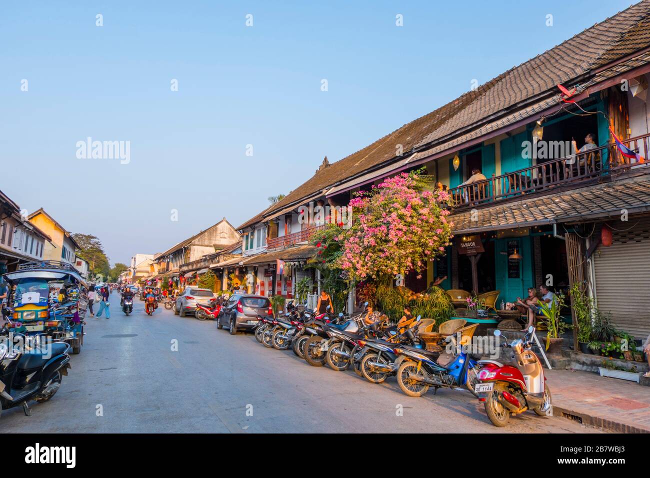 Sakkaline Road, vieille ville, Luang Prabang, Laos Banque D'Images