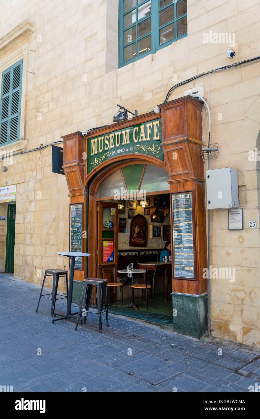 Museum café, destination touristique, Malte Banque D'Images