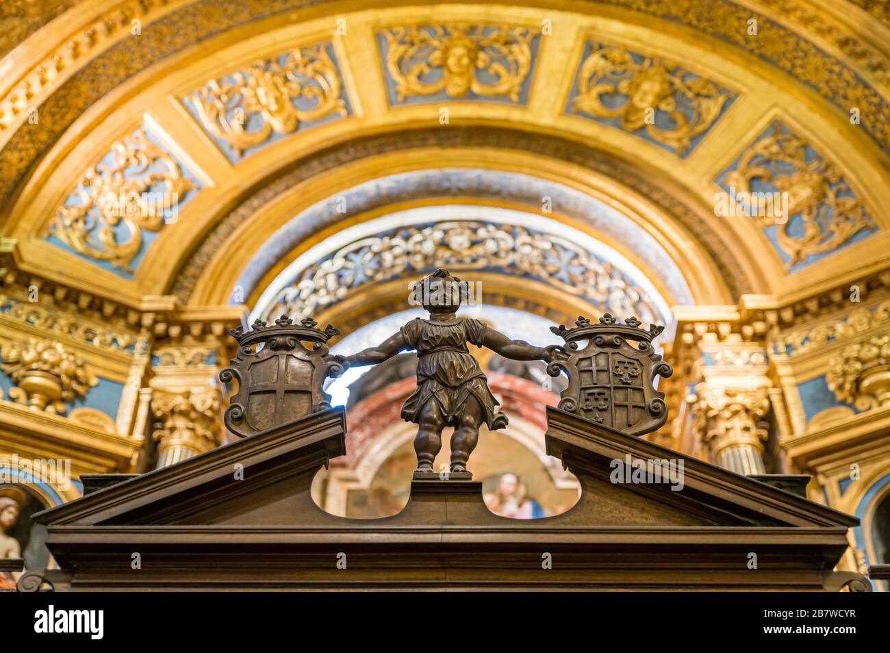 À l'intérieur de la co-cathédrale Saint-Jean, la Valette, Malte Banque D'Images