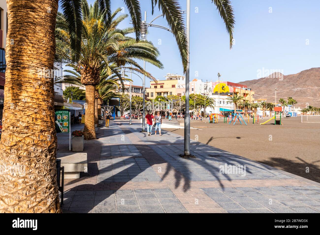 Le front de mer de Gran Tarajal, sur la côte est de l'île des Canaries de Fuerteventura Banque D'Images