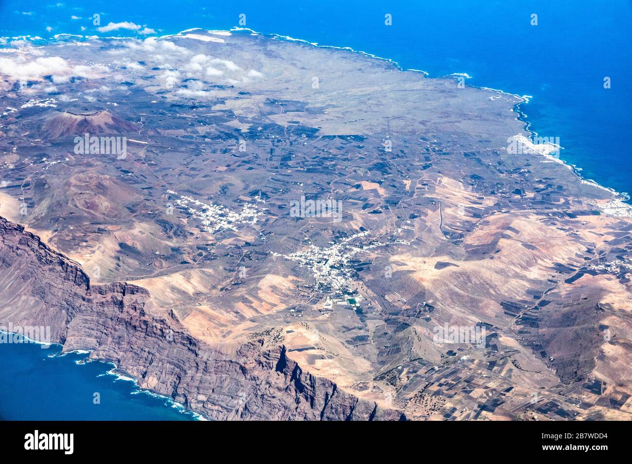 Vue aérienne sur l'île des Canaries de Lanzarote Banque D'Images