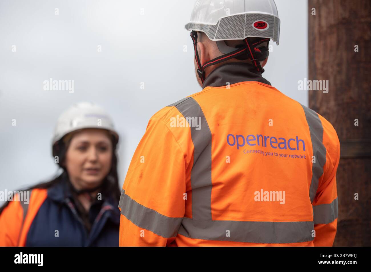 Les ingénieurs Openreach du centre de formation Openreach de Peterborough Banque D'Images