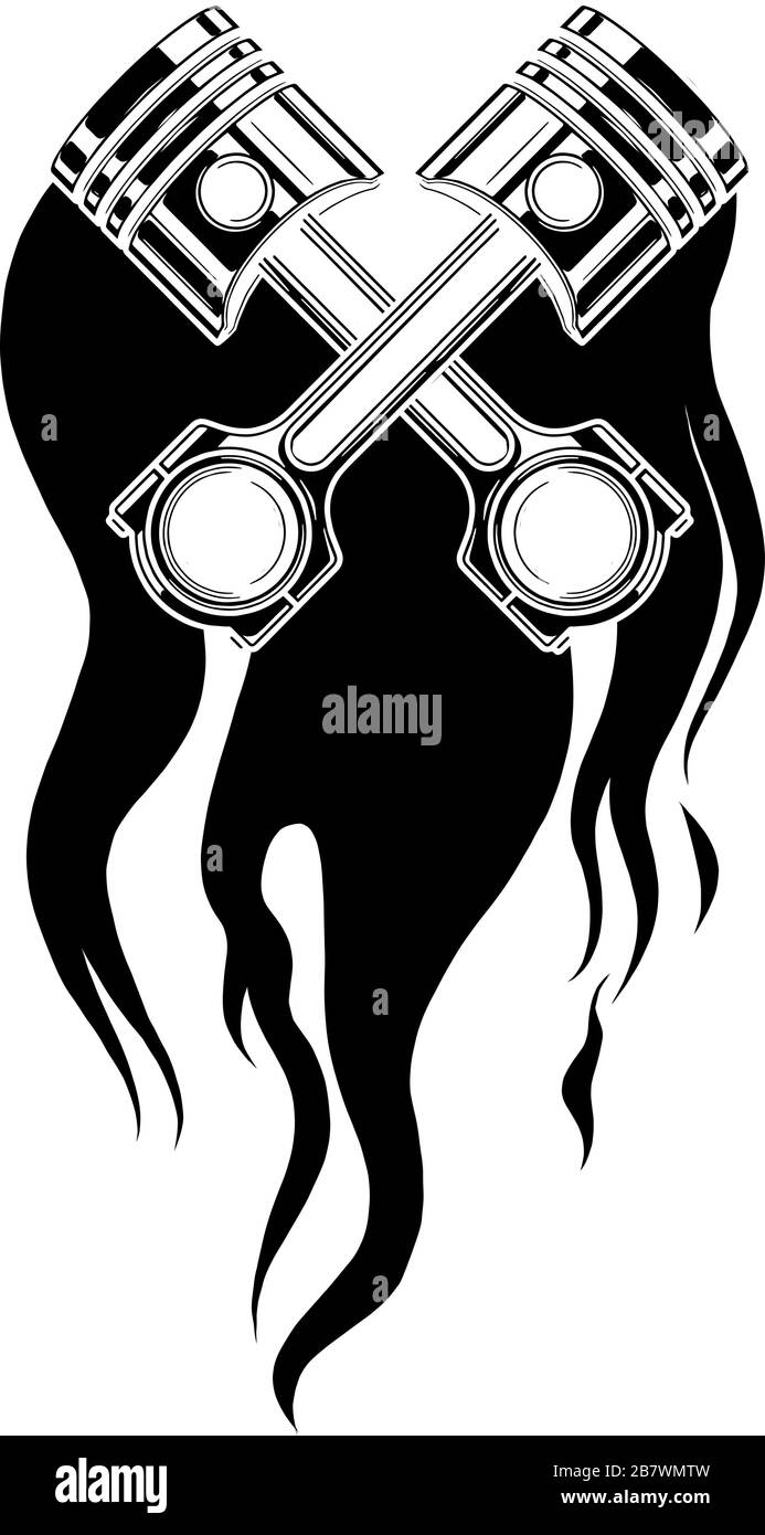 piston sur une illustration vectorielle d'arrière-plan incendie Illustration de Vecteur