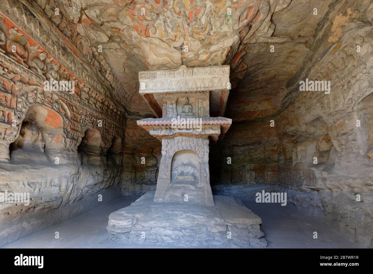 Grottes de Yungang, Grotte n°1, Bouddha, Zhangsiyao, Datong, Shanxi Sheng, Chine Banque D'Images