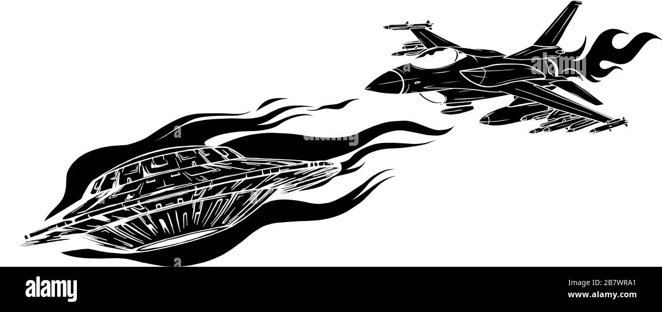 OVNI poursuivant et chasse vecteur illustration conception Illustration de Vecteur