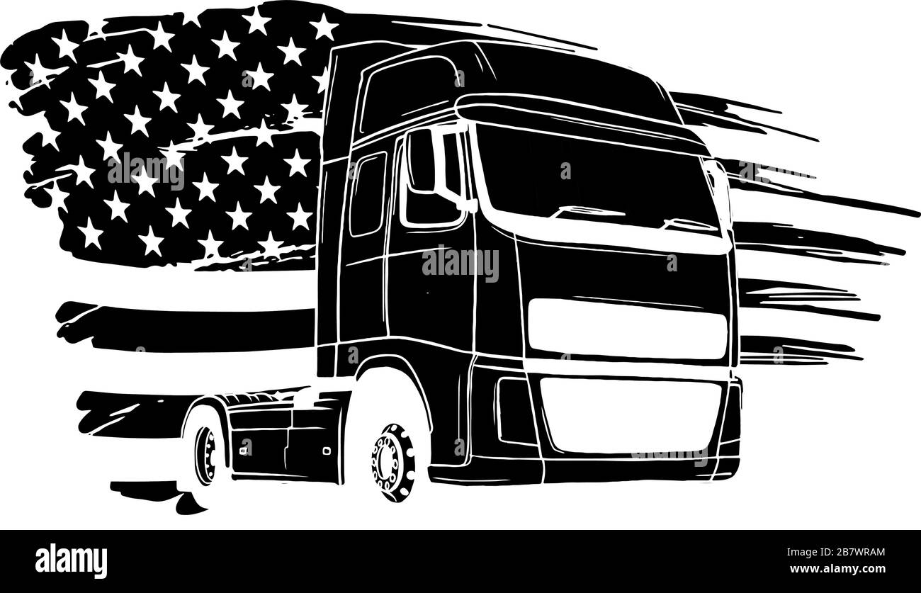 silhouette de camion noir , illustration vectorielle art de conception Illustration de Vecteur