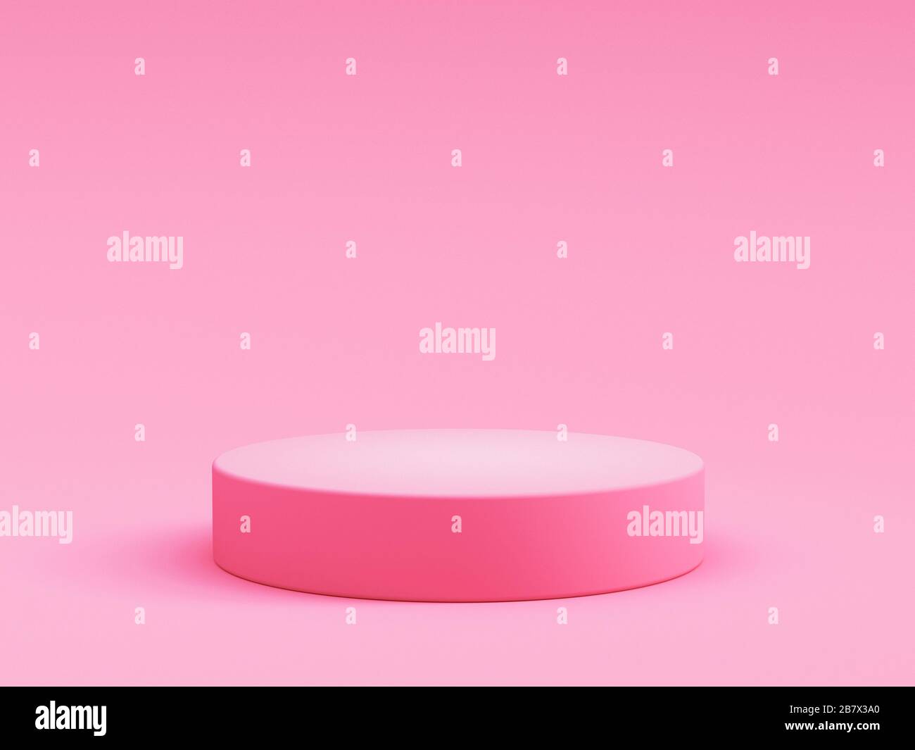 Forme de géométrie abstraite couleur rose podium sur fond rose pour le produit. Concept minimal. rendu tridimensionnel Banque D'Images
