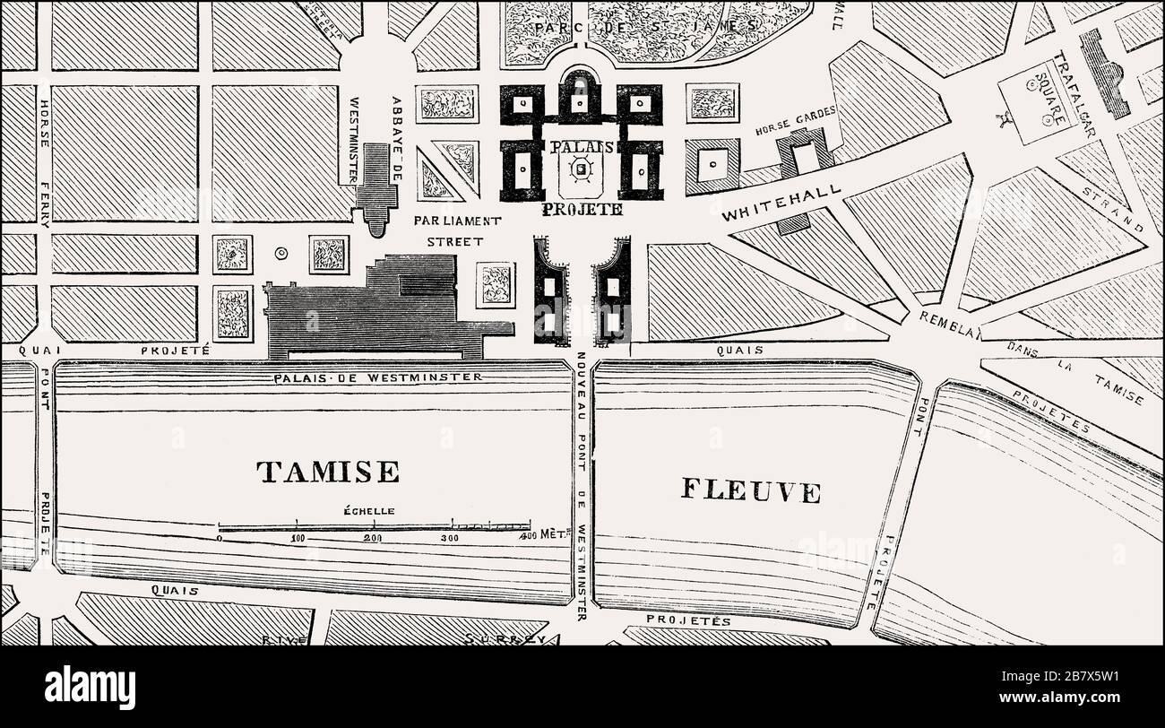 Projet pour une administration centralisée du gouvernement anglais, Londres, Royaume-Uni, 1857 Banque D'Images