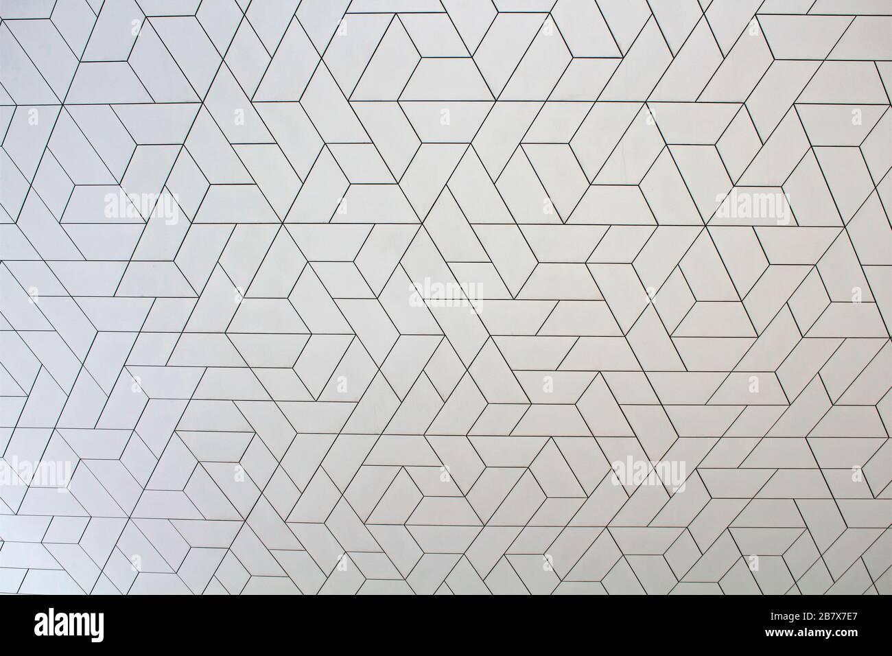 Vue rapprochée d'un modèle architectural moderne sur fond blanc. Banque D'Images