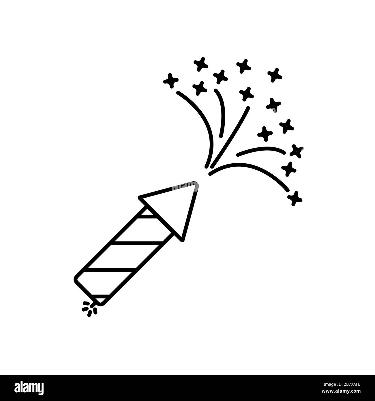 Icône vectorielle de feux d'artifice à contours simples. Symbole de fête ou de fête. Illustration de Vecteur