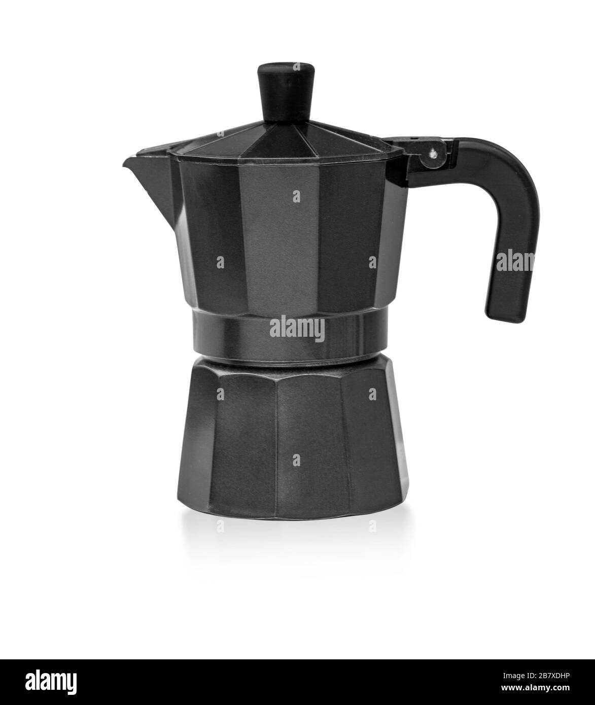 Machine à café italienne isolée sur fond blanc avec chemin de découpe Banque D'Images