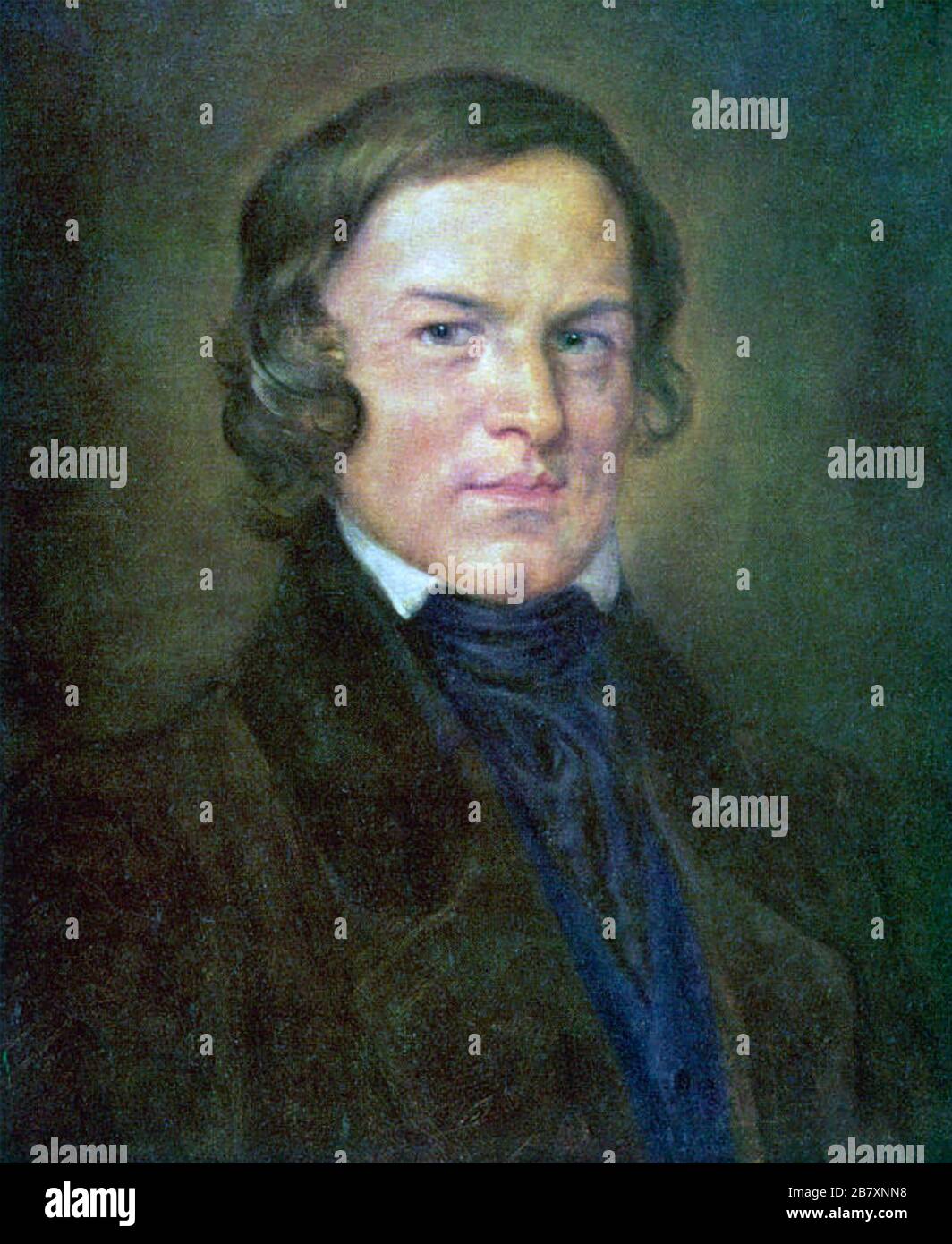 ROBERT SCHUMANN (1810-1856) compositeur allemand vers 1845 Banque D'Images