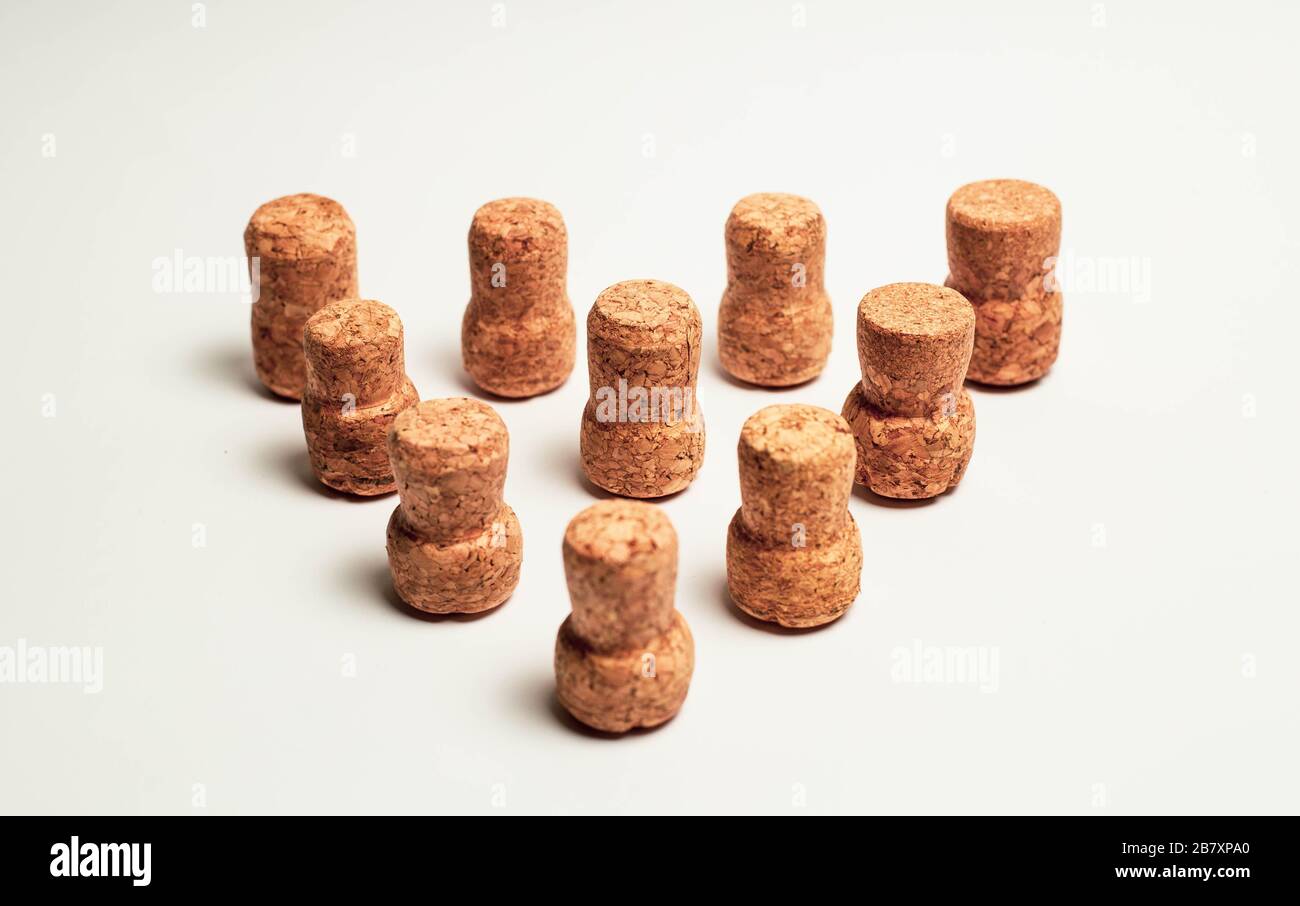 Vins corks avec un verre Banque D'Images