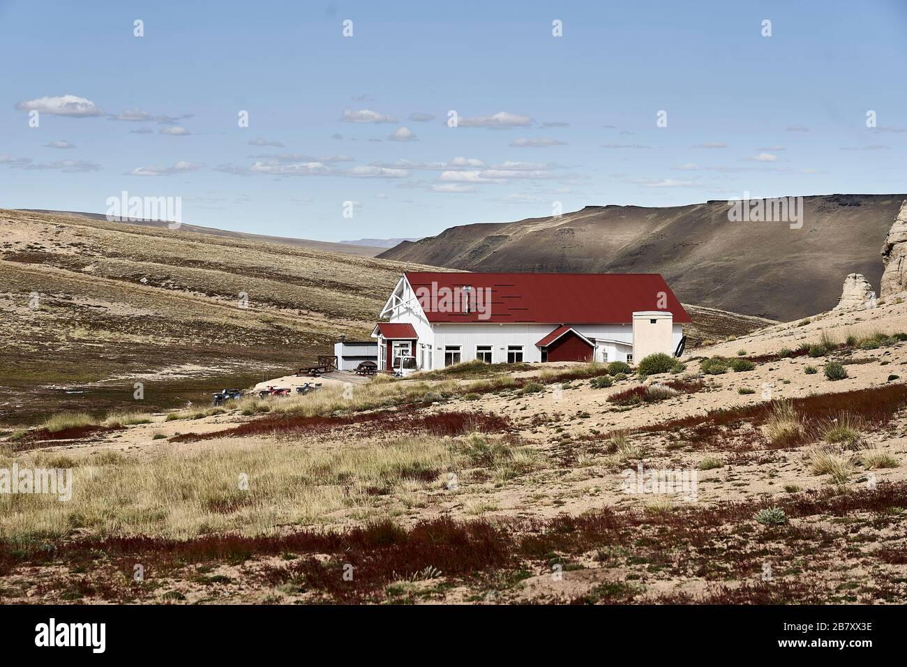 Estancia bunkhouse au-dessus d'El Calafate en Patagonie Argentine Banque D'Images