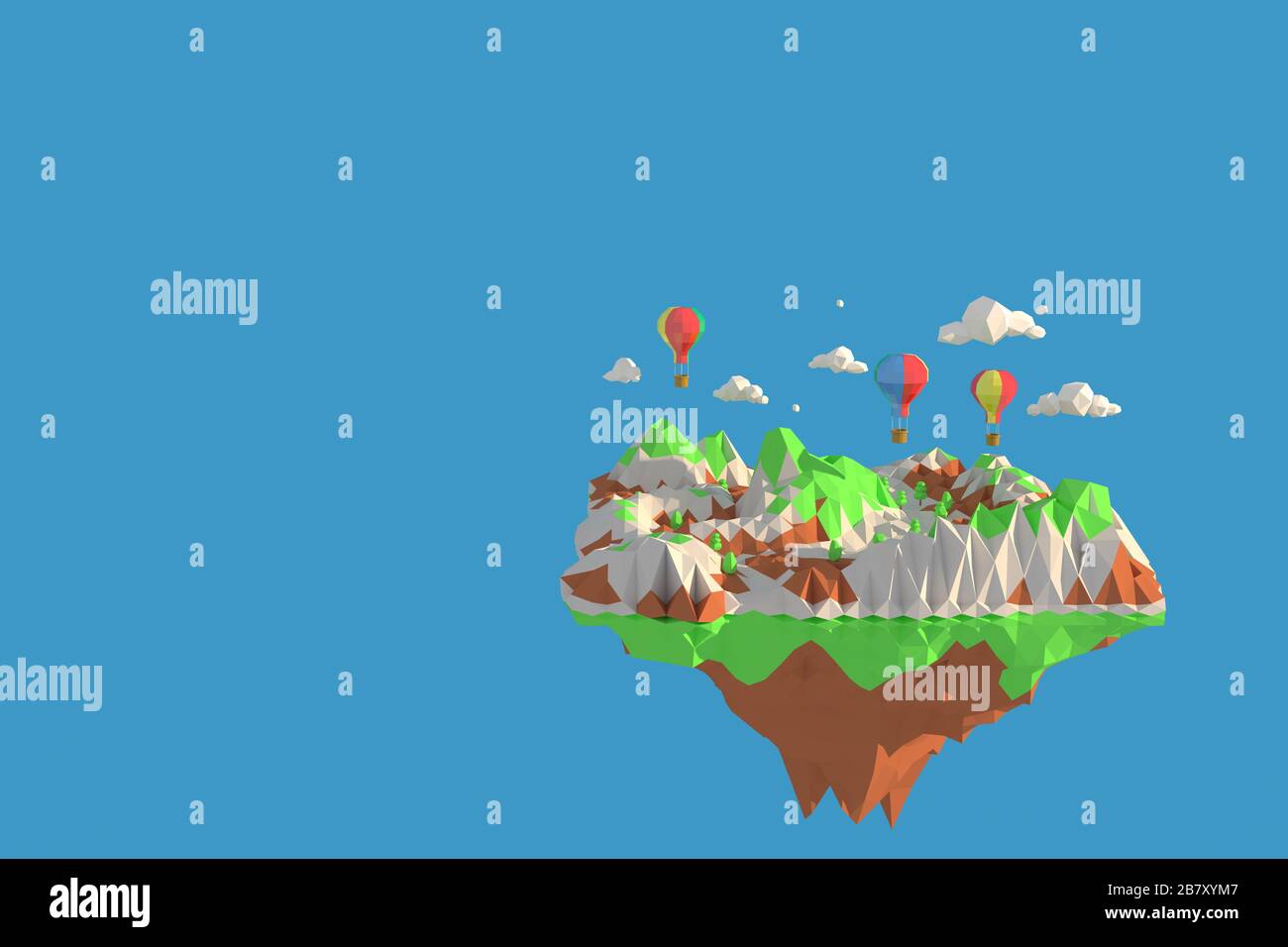 Illustrateur en relief Cappadoce Turquie. rendu tridimensionnel arrière-plan de la géométrie de polygone faible. Forme géométrique polygonale abstraite. Art Lowiny style minimaliste Banque D'Images