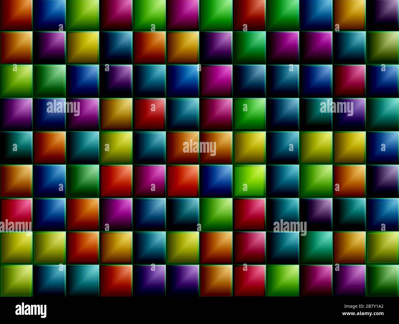 Carrés horizontaux et verticaux multicolores abstraits, structure de gradient d'arrière-plan périodique Banque D'Images