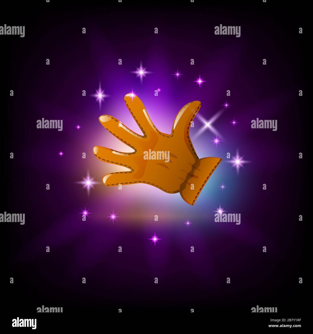 Icône de gant en cuir pour jeu de machine à sous Illustration de Vecteur