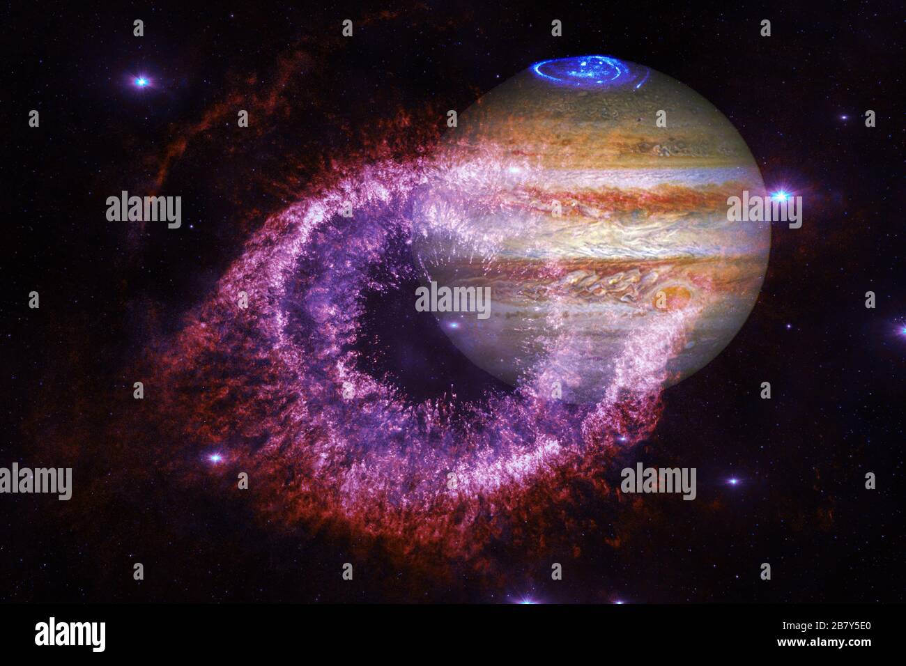 Jupiter. Des planètes de qualité impressionnante du système solaire. Éléments de cette image fournie par la NASA Banque D'Images