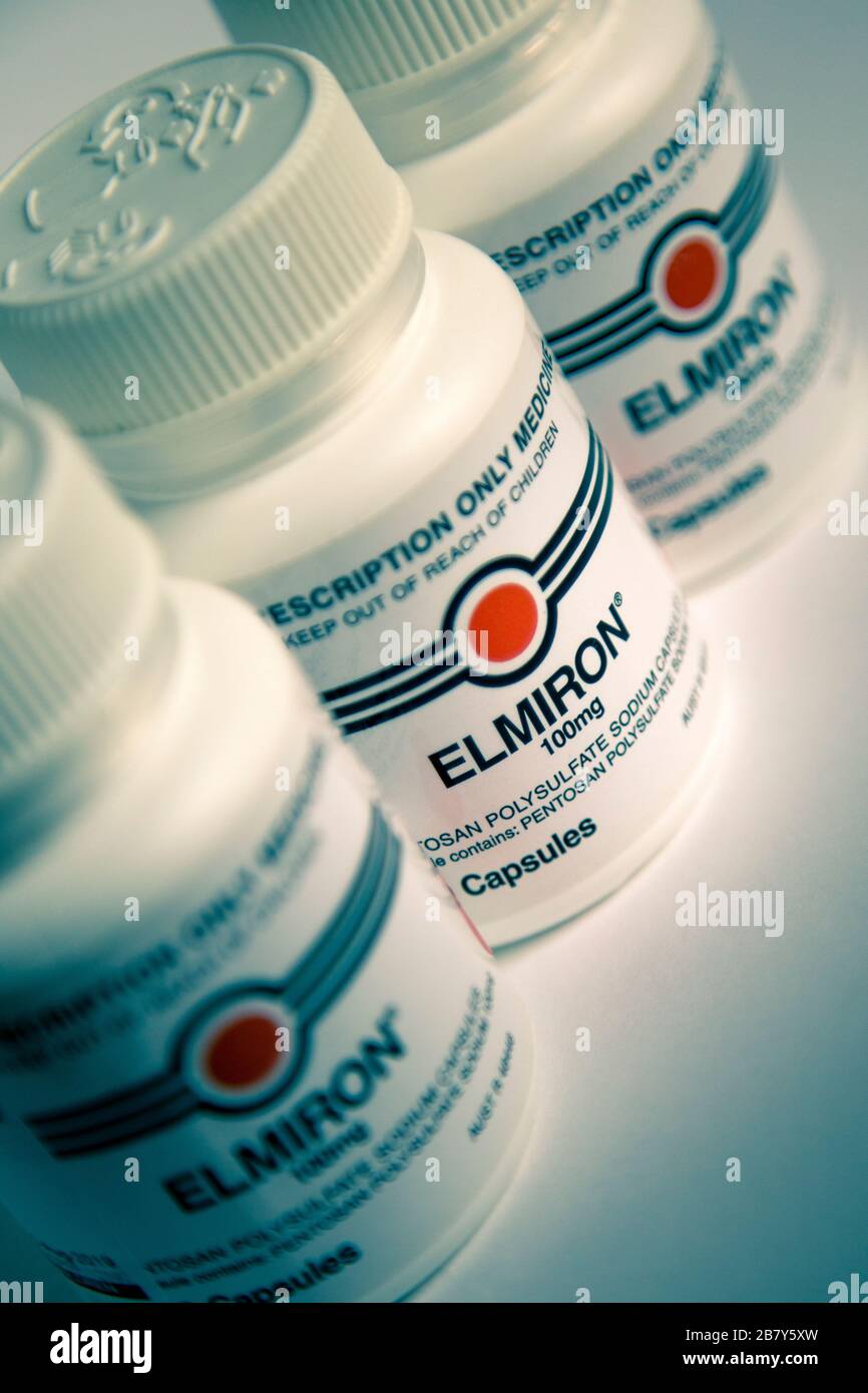 Elmiron - polysulfate pentosan est un médicament utilisé pour la cystite interstitielle et l'arthrose Banque D'Images