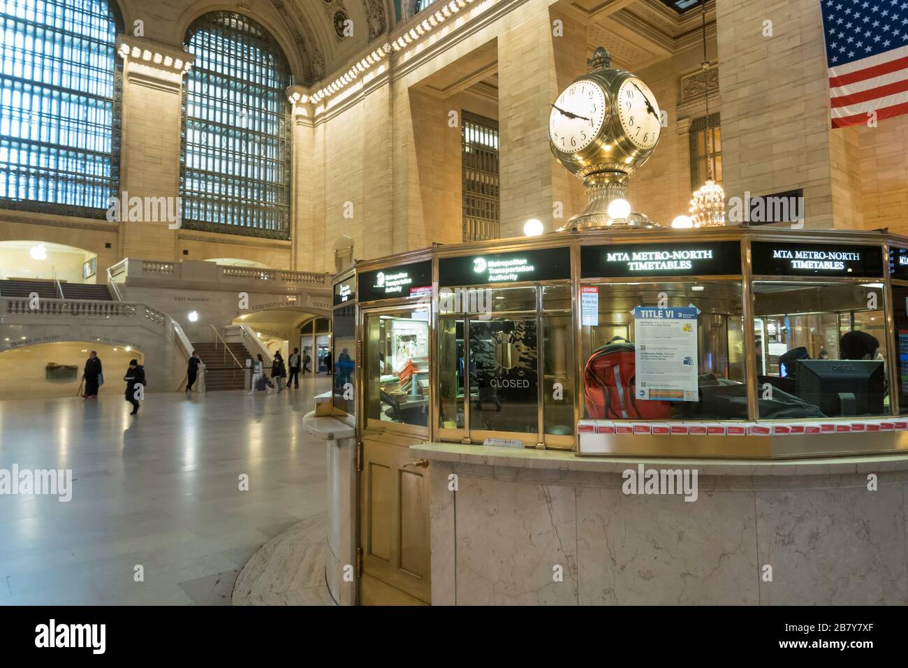 Grand Central est presque vide en raison de la pandémie COVID-19, mars 2020, New York City, États-Unis Banque D'Images
