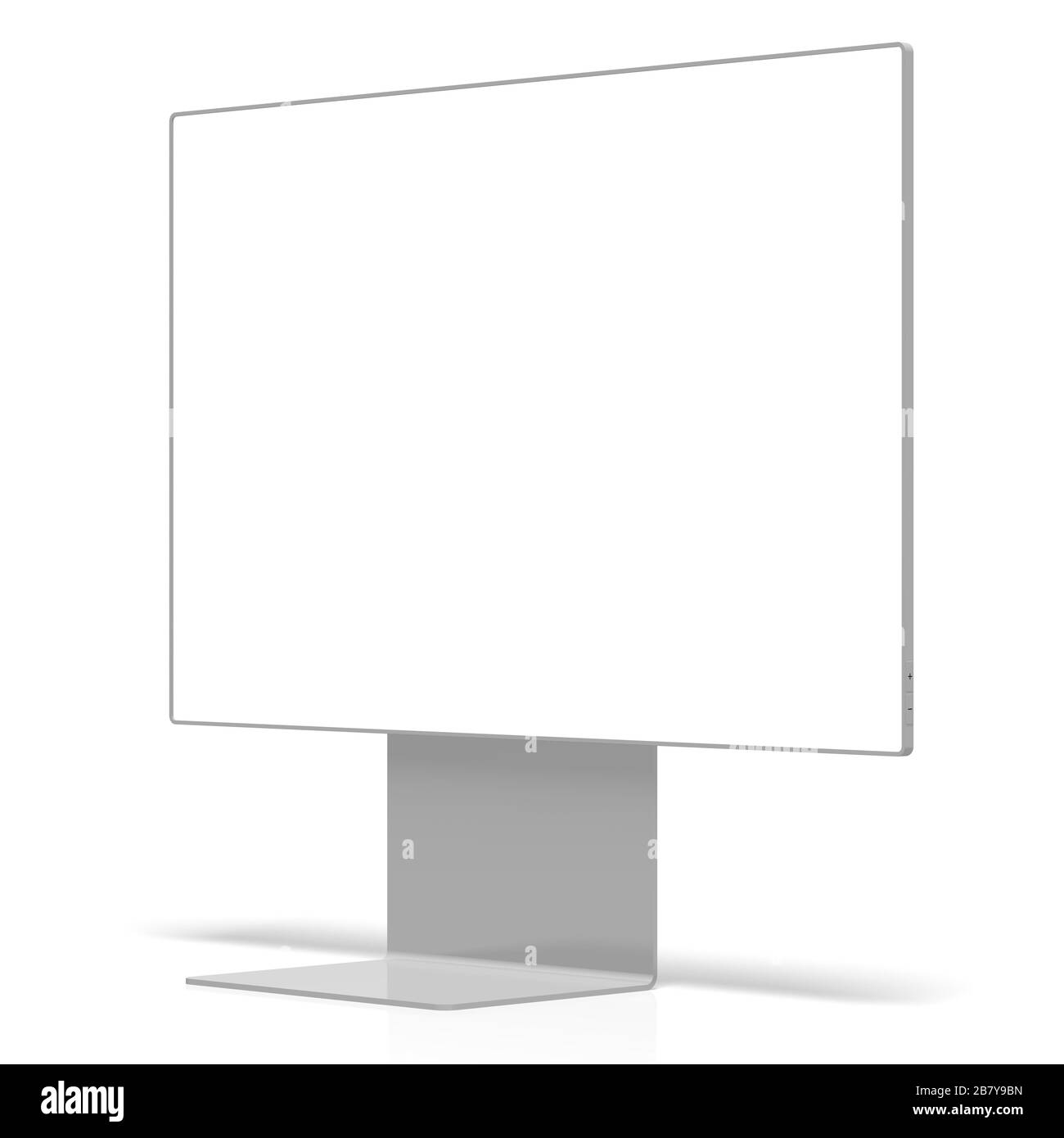 Moniteur sans marque en relief avec écran vide sur fond blanc - idéal comme modèle Banque D'Images