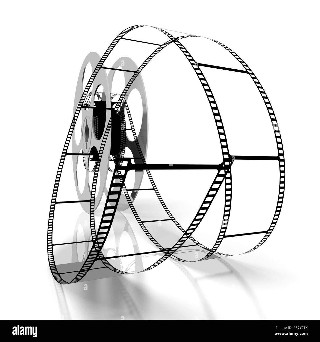 Concept de film - bobine de film en 3 dimensions Banque D'Images