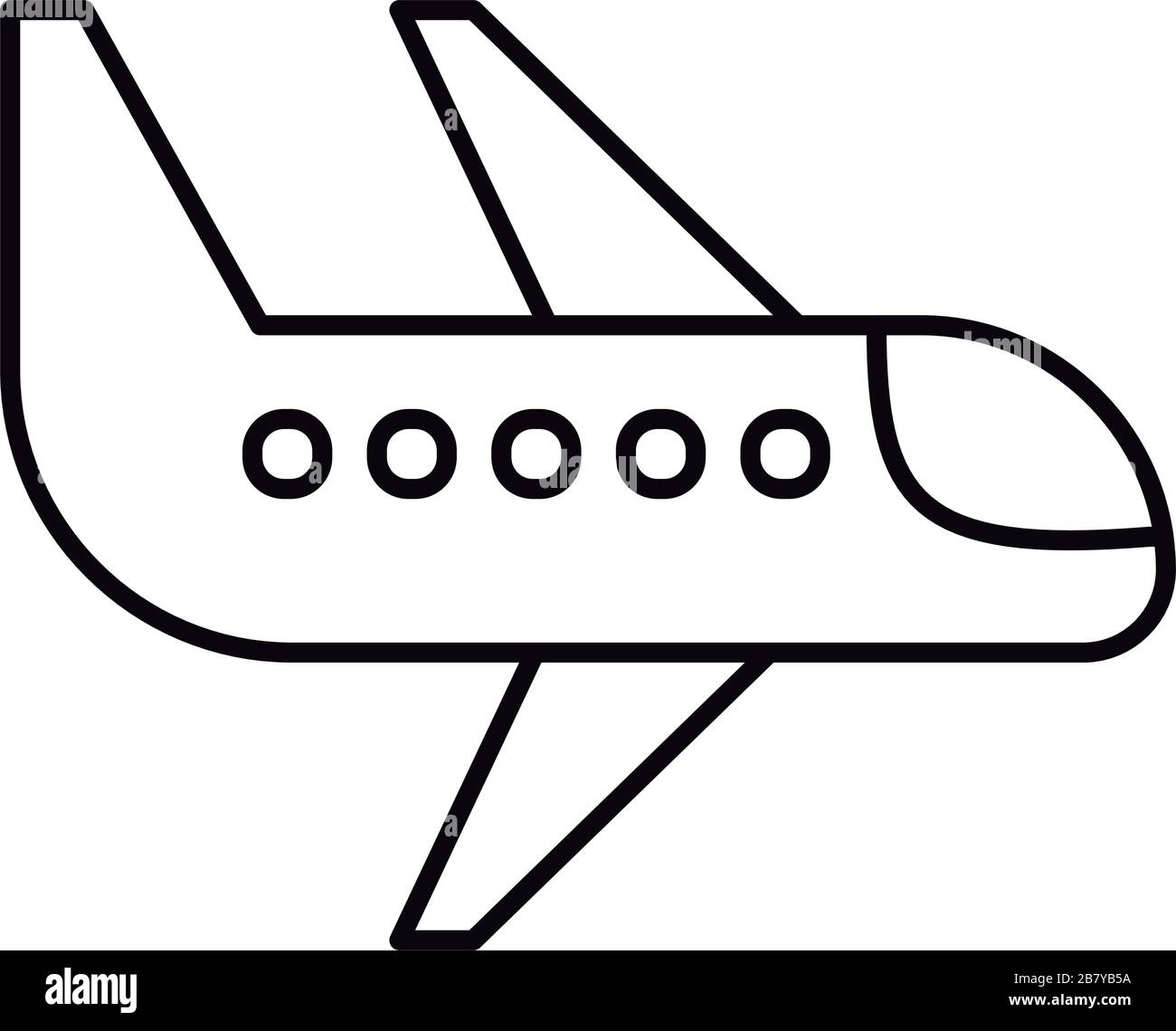 plan d'air passager, illustration vectorielle de style ligne Illustration de Vecteur