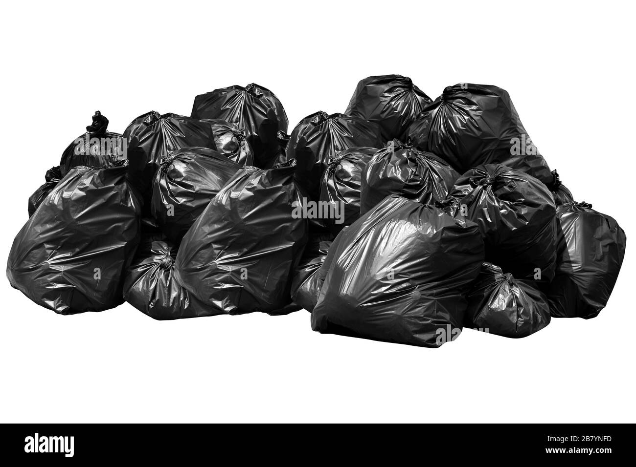 Sac poubelle Bin Bin, corbeille,, déchets, détritus, sacs en plastique pile  isolé sur fond blanc Photo Stock - Alamy