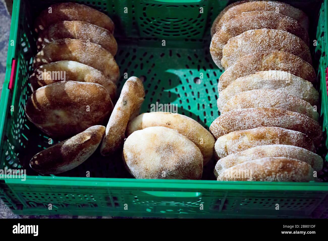 Pain frais boulangerie marocaine, Essaouira Banque D'Images