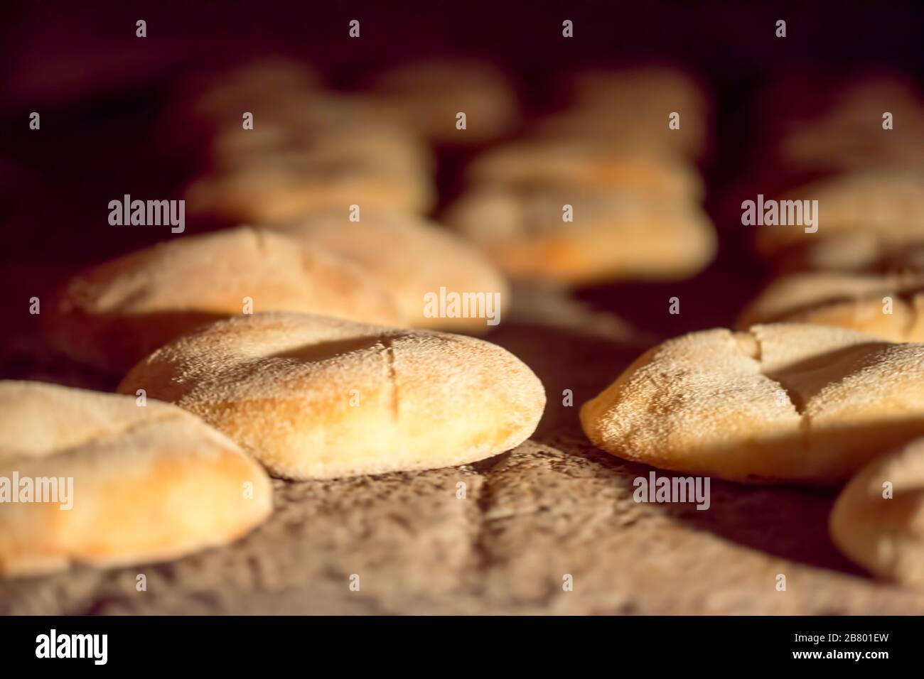 Pain frais boulangerie marocaine, Essaouira Banque D'Images