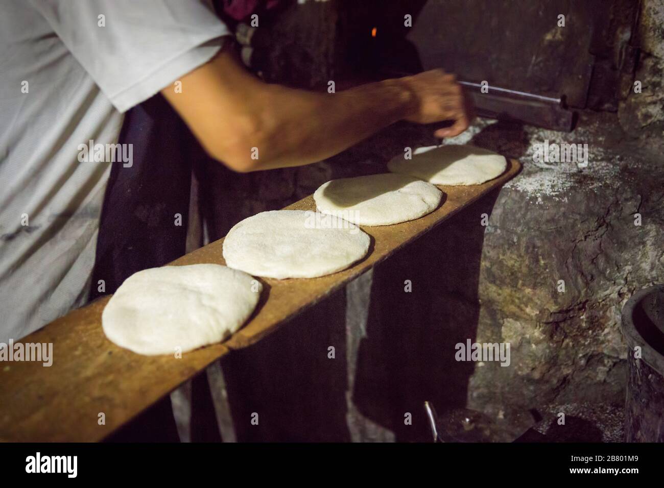 Pain frais boulangerie marocaine, Essaouira Banque D'Images