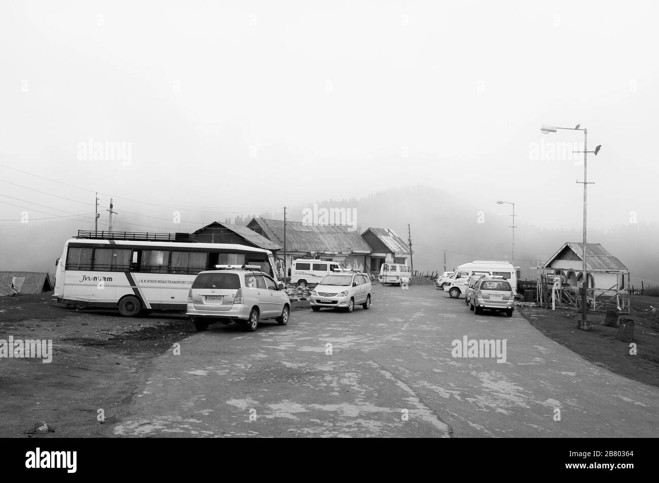 Cars, Gulmarg, Baramulla, Cachemire, Jammu-et-Cachemire, Inde, Asie Banque D'Images