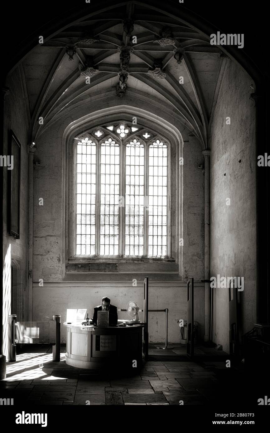 L'intérieur de la bibliothèque Bodleian, à l'Université d'Oxford Banque D'Images