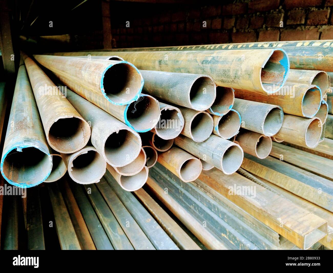 Une image des tuyaux avec mise au point sélective Banque D'Images