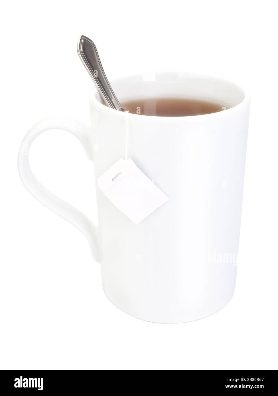 Tasse de thé en porcelaine sur fond blanc. Gros plan. Banque D'Images
