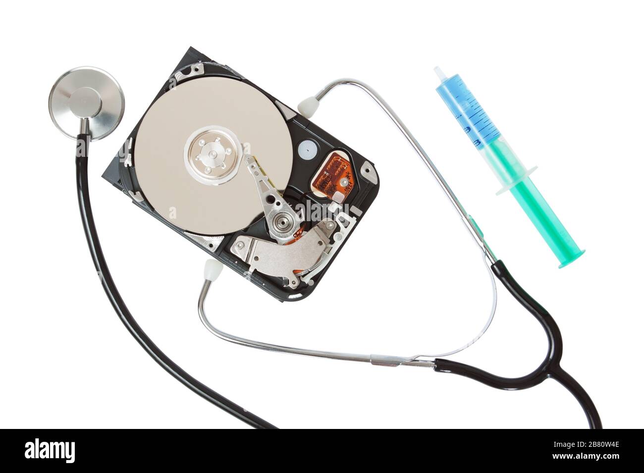 Le stéthoscope comme outil de diagnostic pour disque dur Photo Stock - Alamy