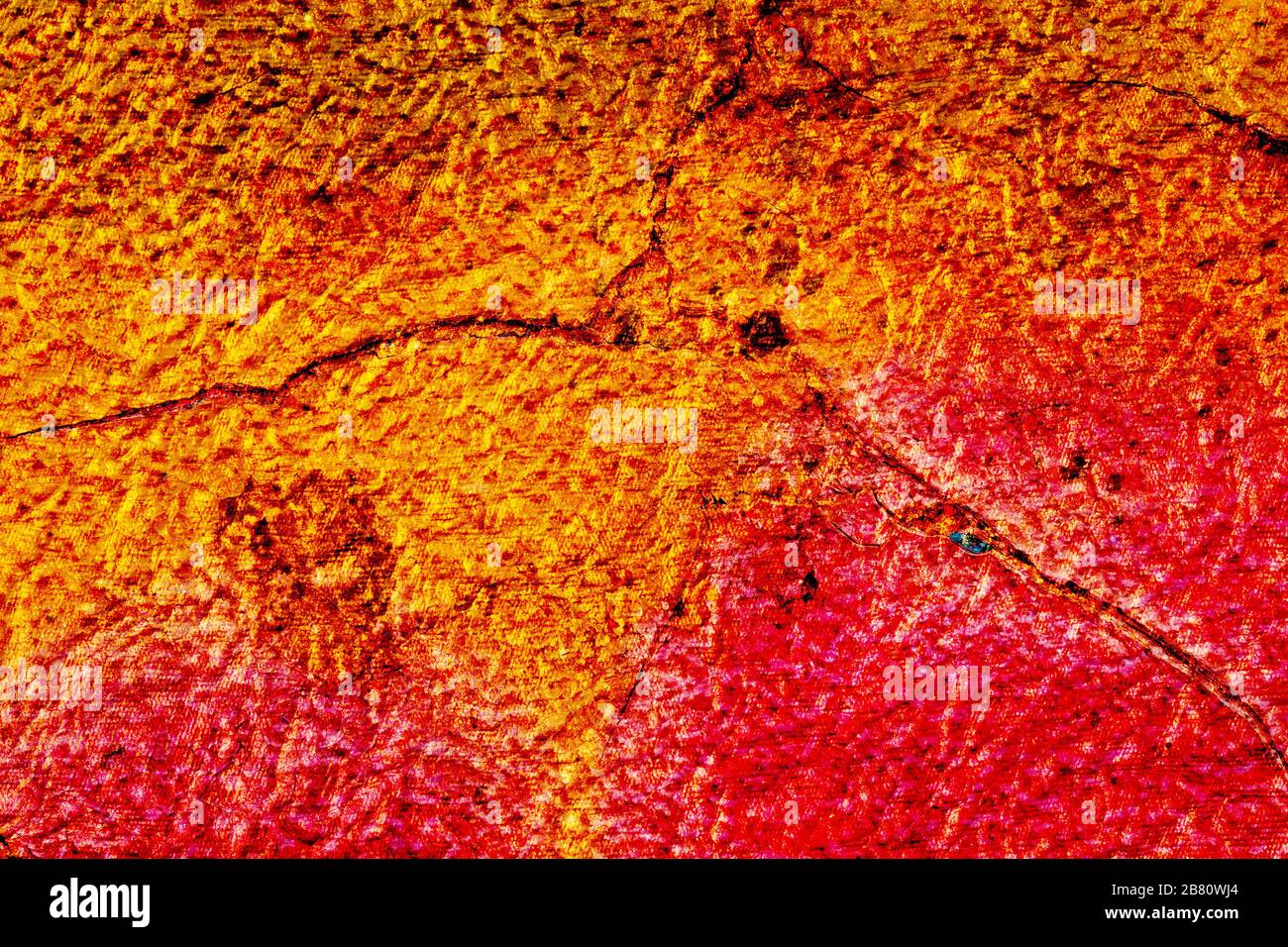 Texture de surface avec couleur jaune orange et rouge sur une structure de surface fissurée. Pour les arrière-plans abstraits. Allemagne Banque D'Images