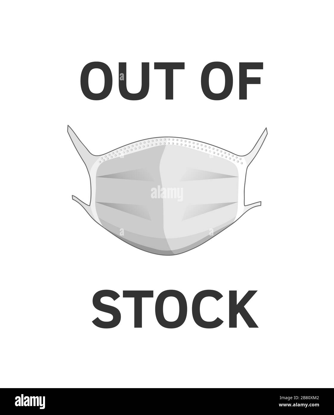 Masque de protection contre les virus épuisé. Protection faciale médicale en rupture de stock. Médecin infirmière facemask. Covid19 malade de coronavirus. Illustration graphique vectorielle Illustration de Vecteur