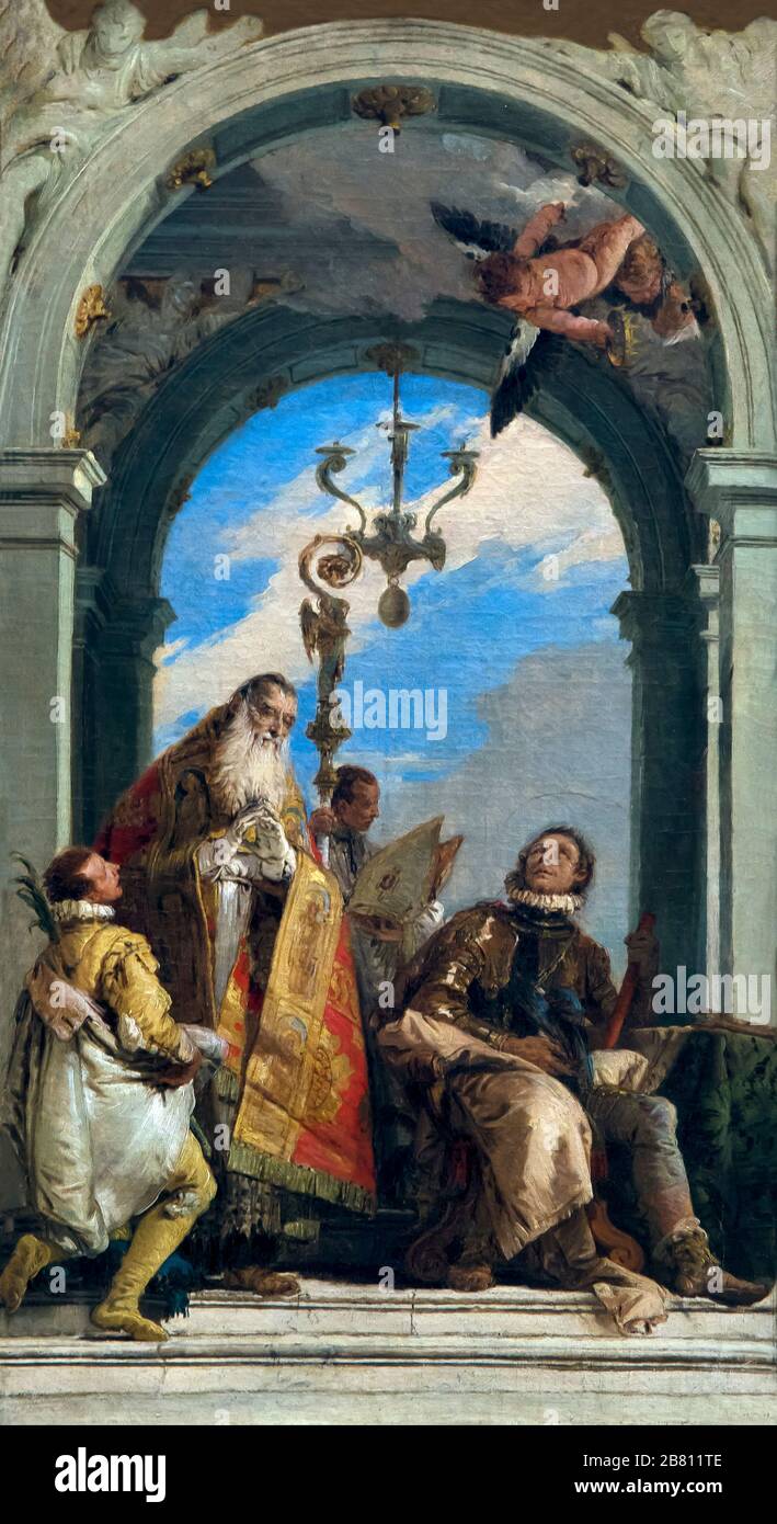 Saints Maximus et Oswald, Giovanni Battista Tiepolo, vers 1745, Banque D'Images