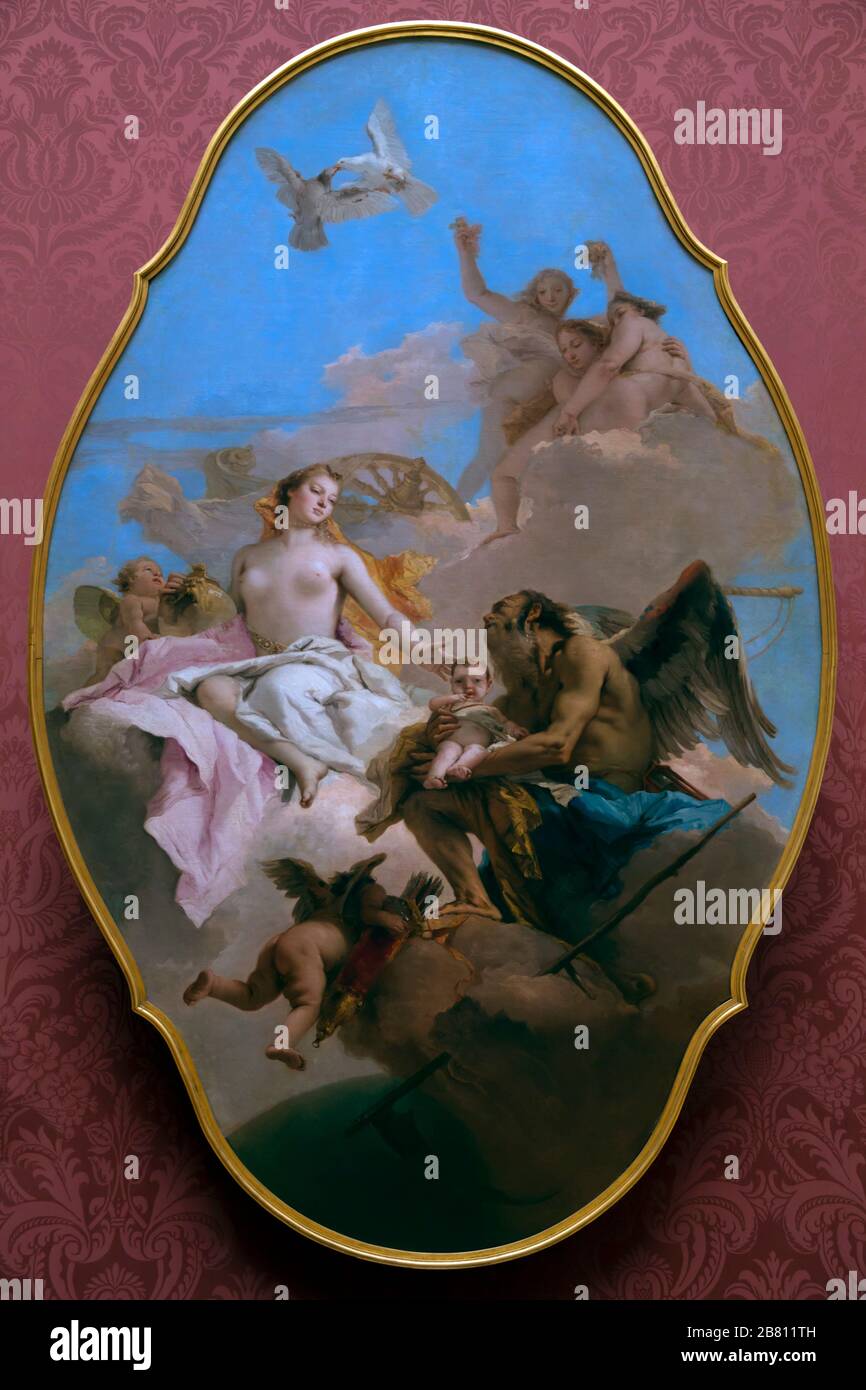 Un allégory avec Vénus et le temps, Giovanni Battista Tiepolo, vers 1754-178, Banque D'Images