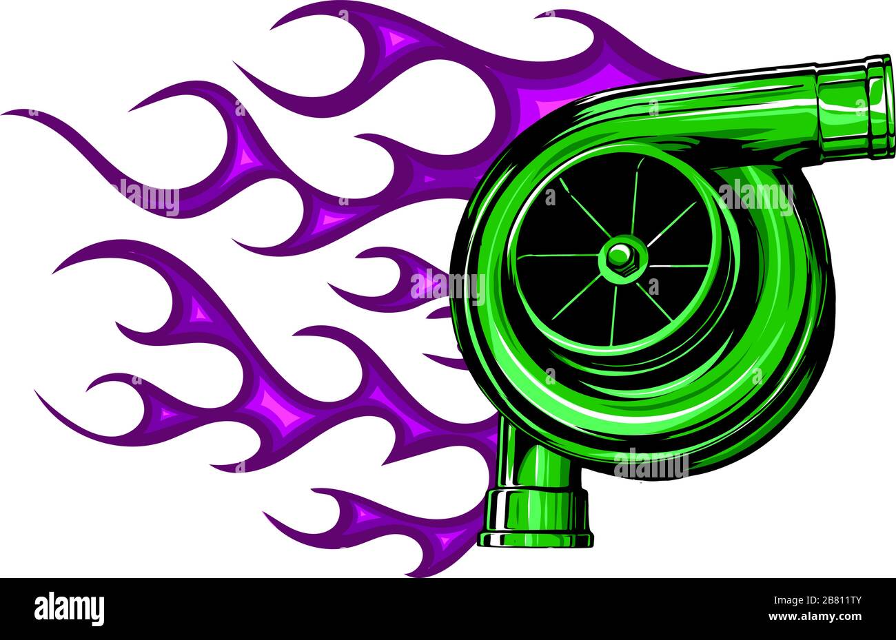 Illustration vectorielle véhicule turbo symbole feu Illustration de Vecteur