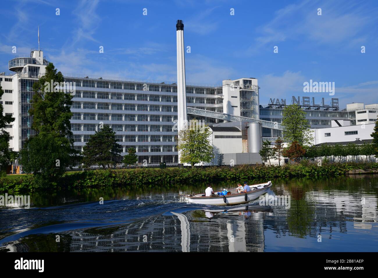 Van Nelle Fabriek, côté patrimoine mondial à Rotterdam, Pays-Bas le long de la rivière Schie Banque D'Images