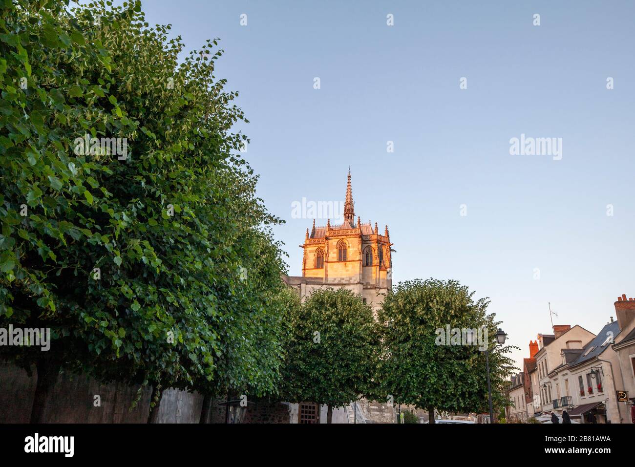 Chapelle de Saint-Hubert, site de la tombe de Leonardo da Vince, à Amboise, France Banque D'Images