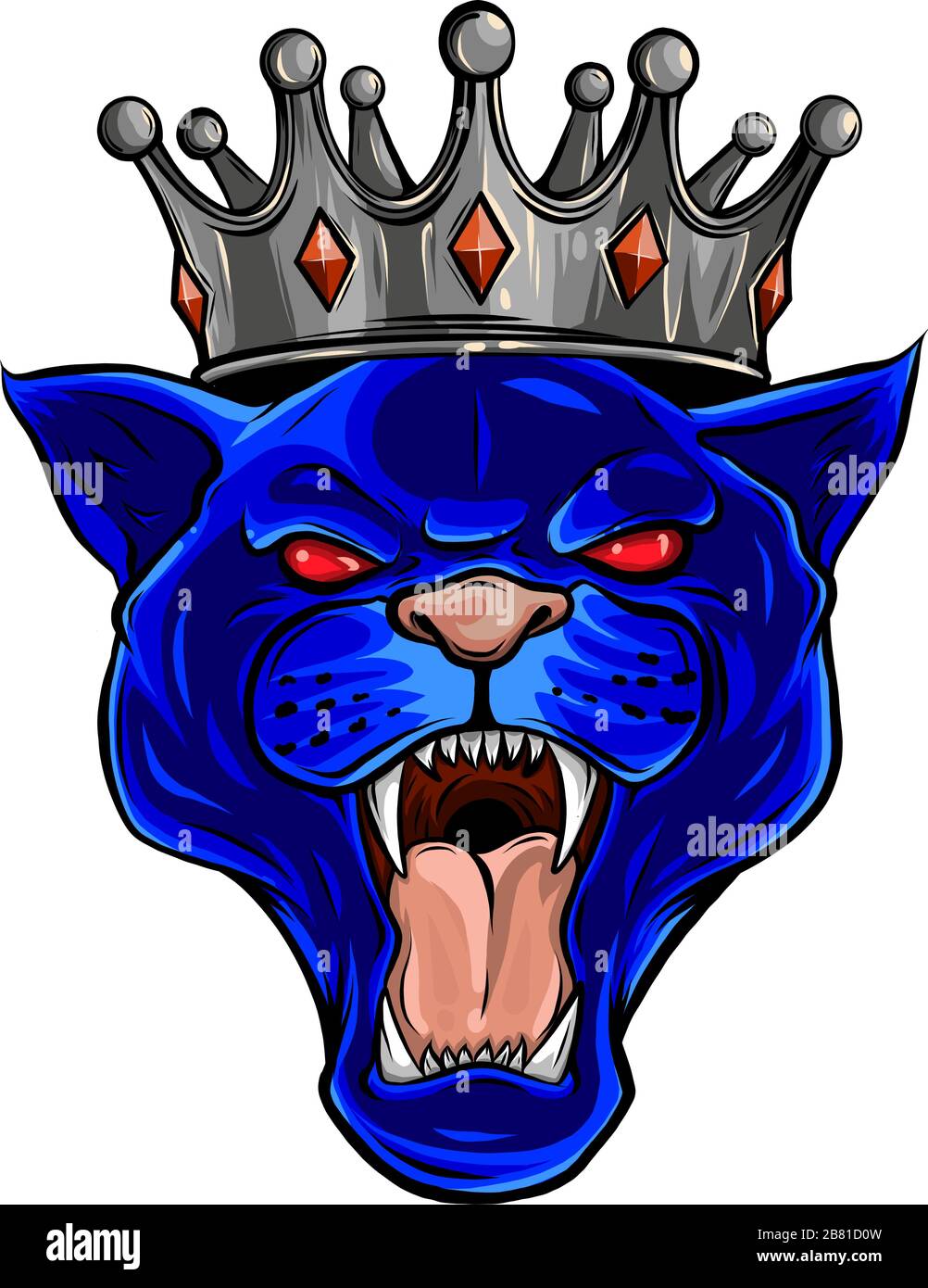 Illustration vectorielle Cougar Panther Mascot Head Illustration de Vecteur