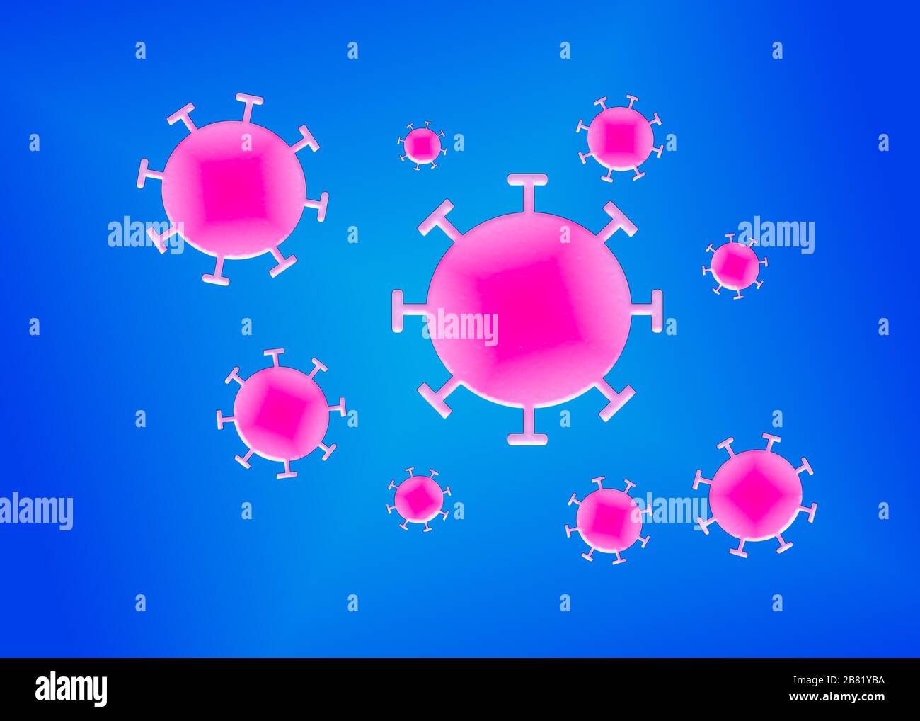 Illustration du groupe de cellules Novel Coronavirus covid-19 2019-nCoV Banque D'Images