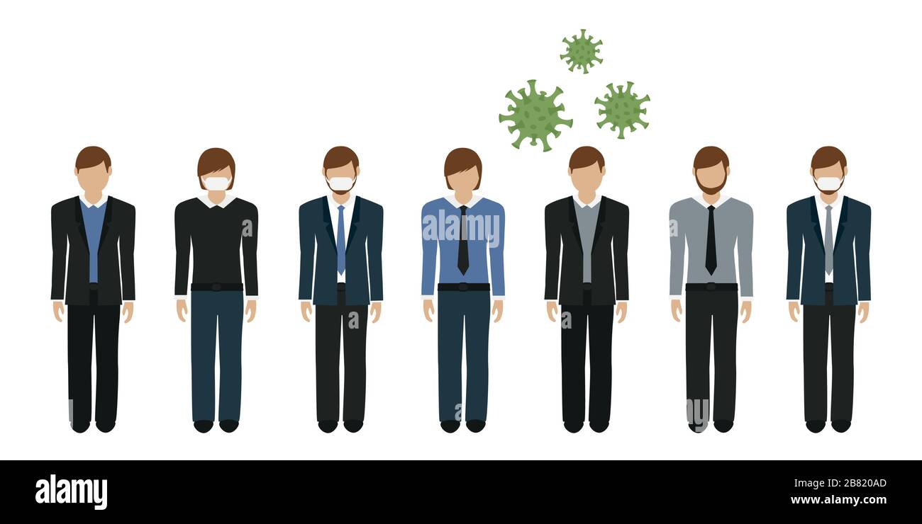 Risque de transmission de virus de l'infection des hommes d'affaires illustration vectorielle EPS10 Illustration de Vecteur
