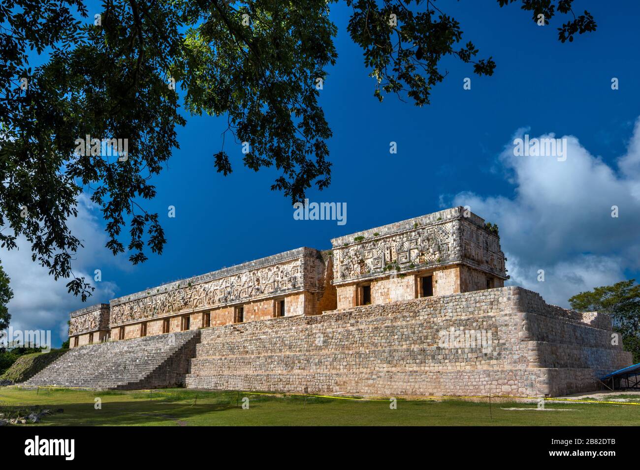 Palacio del Gobernador, ruines mayas du site archéologique d'Uxmal, péninsule du Yucatan, Mexique Banque D'Images